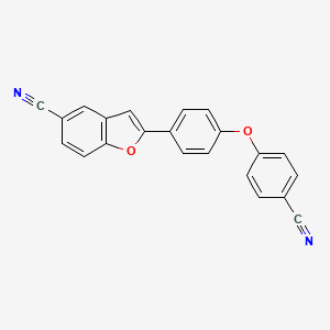 molecular formula C22H12N2O2 B12900475 2-[4-(4-Cyanophenoxy)phenyl]-1-benzofuran-5-carbonitrile CAS No. 90178-97-5