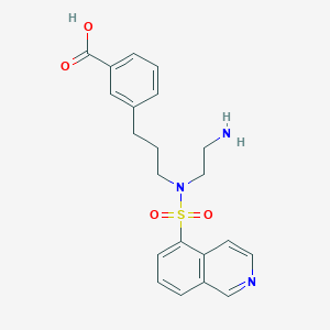 molecular formula C21H23N3O4S B12900486 Benzoic acid, 3-[3-[(2-aminoethyl)(5-isoquinolinylsulfonyl)amino]propyl]- CAS No. 651309-19-2