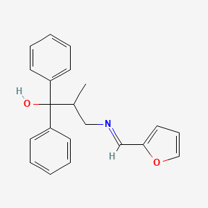 molecular formula C21H21NO2 B12900508 1,1-Diphenyl-2-methyl-3-(2-furylmethyleneamino)propanol CAS No. 78186-50-2