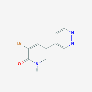 molecular formula C9H6BrN3O B12900513 3-Bromo-5-(pyridazin-4-yl)pyridin-2(1H)-one CAS No. 90632-03-4