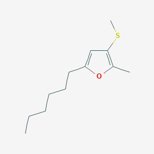 molecular formula C12H20OS B12900529 5-Hexyl-2-methyl-3-(methylsulfanyl)furan CAS No. 88319-96-4