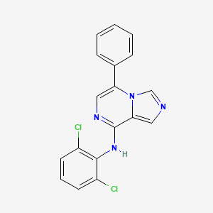 molecular formula C18H12Cl2N4 B12900534 N-(2,6-dichlorophenyl)-5-phenylimidazo[1,5-a]pyrazin-8-amine CAS No. 849199-73-1