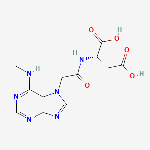 molecular formula C12H14N6O5 B12900540 N-{[6-(Methylamino)-7H-purin-7-yl]acetyl}-L-aspartic acid CAS No. 918334-46-0