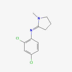 molecular formula C11H12Cl2N2 B12900557 Pyrrolidine, 2-((2,4-dichlorophenyl)imino)-1-methyl- CAS No. 27050-35-7