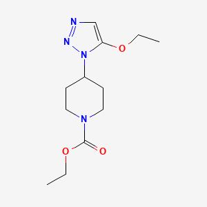 molecular formula C12H20N4O3 B12900565 Ethyl 4-(5-ethoxytriazol-1-yl)piperidine-1-carboxylate CAS No. 90207-14-0
