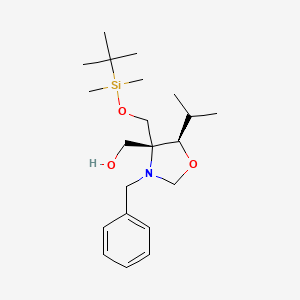 molecular formula C21H37NO3Si B12900614 (Cis-3-benzyl-4-(((tert-butyldimethylsilyl)oxy)methyl)-5-isopropyloxazolidin-4-yl)methanol 