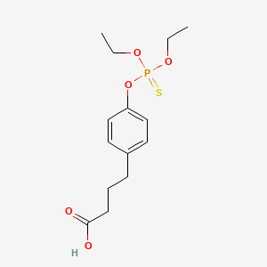 molecular formula C14H21O5PS B12900646 4-(4-((Diethoxyphosphorothioyl)oxy)phenyl)butanoic acid 