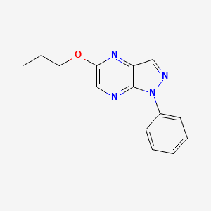 molecular formula C14H14N4O B12900653 1-Phenyl-5-propoxy-1H-pyrazolo[3,4-b]pyrazine CAS No. 87595-14-0