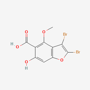 molecular formula C10H6Br2O5 B12900660 2,3-Dibromo-6-hydroxy-4-methoxy-1-benzofuran-5-carboxylic acid CAS No. 88258-48-4