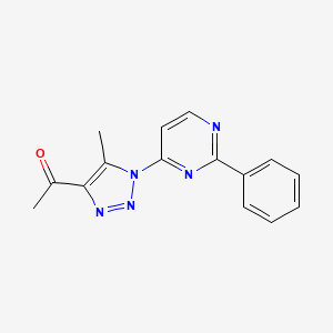 molecular formula C15H13N5O B12900672 1-[5-Methyl-1-(2-phenylpyrimidin-4-yl)-1H-1,2,3-triazol-4-yl]ethan-1-one CAS No. 88627-05-8