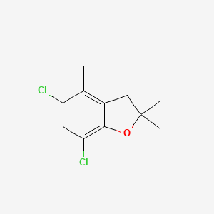 molecular formula C11H12Cl2O B12900713 5,7-dichloro-2,2,4-trimethyl-3H-1-benzofuran CAS No. 6834-35-1