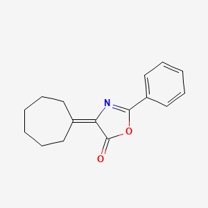 molecular formula C16H17NO2 B12900736 4-Cycloheptylidene-2-phenyl-1,3-oxazol-5(4H)-one CAS No. 84381-69-1