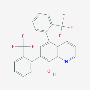 molecular formula C23H13F6NO B12900755 5,7-Bis(2-(trifluoromethyl)phenyl)quinolin-8-ol CAS No. 648896-57-5