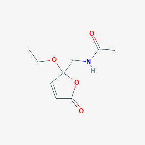 molecular formula C9H13NO4 B12900786 N-((2-Ethoxy-5-oxo-2,5-dihydrofuran-2-yl)methyl)acetamide CAS No. 112148-17-1