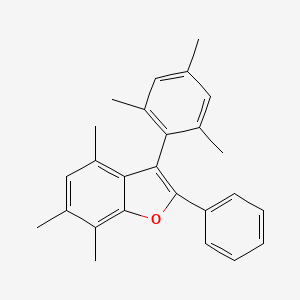 molecular formula C26H26O B12900790 Benzofuran, 4,6,7-trimethyl-2-phenyl-3-(2,4,6-trimethylphenyl)- CAS No. 154459-40-2