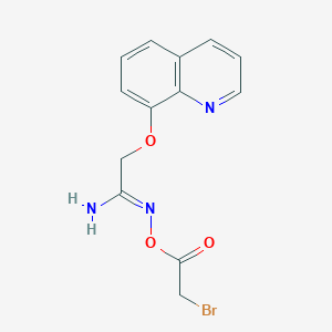 molecular formula C13H12BrN3O3 B12900805 N-(2-Bromoacetoxy)-2-(quinolin-8-yloxy)acetimidamide 