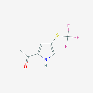 molecular formula C7H6F3NOS B12900807 1-{4-[(Trifluoromethyl)sulfanyl]-1H-pyrrol-2-yl}ethan-1-one CAS No. 62665-39-8