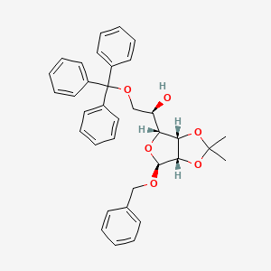 molecular formula C35H36O6 B1290084 Benzyl 2,3-O-Isopropylidene-6-O-trityl-a-D-mannofuranose 