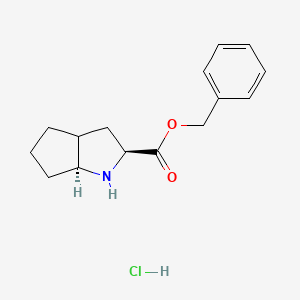 molecular formula C15H20ClNO2 B1290088 (2S,6aS)-Benzyl octahydrocyclopenta[b]pyrrole-2-carboxylate hydrochloride CAS No. 93779-29-4