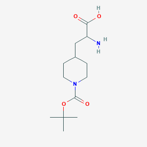 molecular formula C13H24N2O4 B1290092 2-Amino-3-(1-(tert-butoxycarbonyl)piperidin-4-yl)propanoic acid CAS No. 1255666-24-0