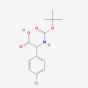 molecular formula C13H16BrNO4 B1290094 (4-Bromophenyl)[(tert-butoxycarbonyl)amino]acetic acid CAS No. 917925-71-4