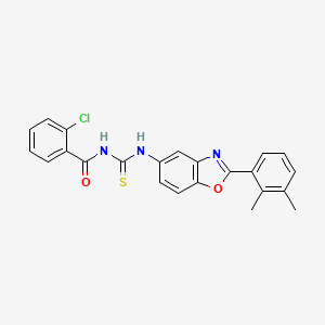 molecular formula C23H18ClN3O2S B12900978 2-chloro-N-{[2-(2,3-dimethylphenyl)-1,3-benzoxazol-5-yl]carbamothioyl}benzamide CAS No. 590396-77-3