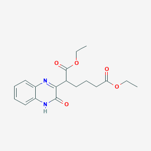 molecular formula C18H22N2O5 B12900985 Diethyl 2-(3-oxo-3,4-dihydroquinoxalin-2-yl)hexanedioate CAS No. 1501-72-0
