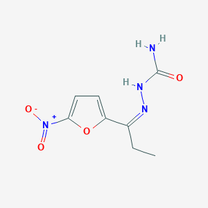 molecular formula C8H10N4O4 B12900987 2-(1-(5-Nitrofuran-2-yl)propylidene)hydrazinecarboxamide CAS No. 35889-34-0