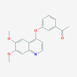 molecular formula C19H17NO4 B12901048 Ethanone, 1-[3-[(6,7-dimethoxy-4-quinolinyl)oxy]phenyl]- CAS No. 651054-43-2