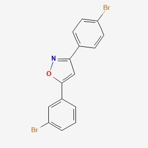molecular formula C15H9Br2NO B12901427 Isoxazole, 5-(3-bromophenyl)-3-(4-bromophenyl)- CAS No. 651021-66-8