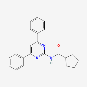 molecular formula C22H21N3O B12901448 N-(4,6-diphenylpyrimidin-2-yl)cyclopentanecarboxamide CAS No. 820961-74-8