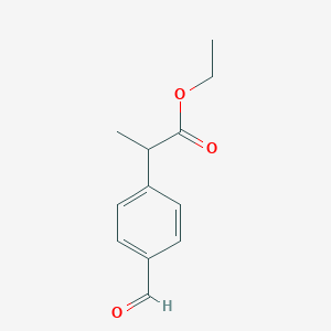 molecular formula C12H14O3 B129015 2-(对甲酰苯基)丙酸乙酯 CAS No. 43153-04-4
