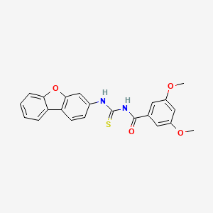 molecular formula C22H18N2O4S B12901542 N-(dibenzo[b,d]furan-3-ylcarbamothioyl)-3,5-dimethoxybenzamide CAS No. 590394-88-0