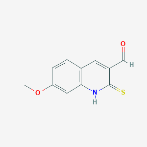 molecular formula C11H9NO2S B12901667 7-Methoxy-2-sulfanylidene-1,2-dihydroquinoline-3-carbaldehyde CAS No. 880105-67-9