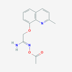 molecular formula C14H15N3O3 B12901951 N-Acetoxy-2-((2-methylquinolin-8-yl)oxy)acetimidamide 