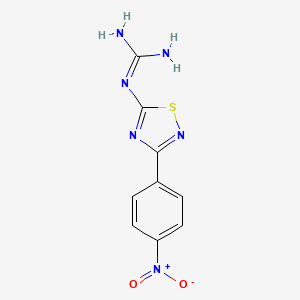 molecular formula C9H8N6O2S B12901990 N''-[3-(4-Nitrophenyl)-1,2,4-thiadiazol-5-yl]guanidine CAS No. 88541-05-3