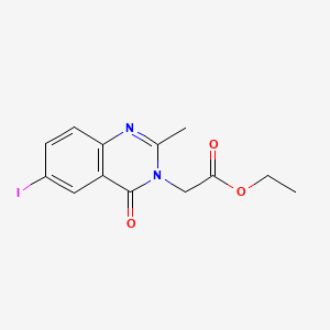 molecular formula C13H13IN2O3 B12902009 3(4H)-Quinazolineacetic acid, 6-iodo-2-methyl-4-oxo-, ethyl ester CAS No. 40889-49-4