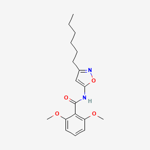 molecular formula C18H24N2O4 B12902051 N-(3-Hexyl-1,2-oxazol-5-yl)-2,6-dimethoxybenzamide CAS No. 82559-76-0