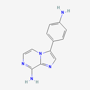 molecular formula C12H11N5 B12902170 Imidazo[1,2-a]pyrazin-8-amine, 3-(4-aminophenyl)- CAS No. 787590-48-1