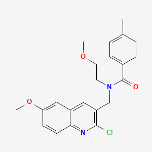 molecular formula C22H23ClN2O3 B12902278 N-((2-Chloro-6-methoxyquinolin-3-yl)methyl)-N-(2-methoxyethyl)-4-methylbenzamide CAS No. 606103-09-7