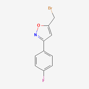 molecular formula C10H7BrFNO B1290246 5-(Bromomethyl)-3-(4-fluorophenyl)isoxazole CAS No. 5262-25-9