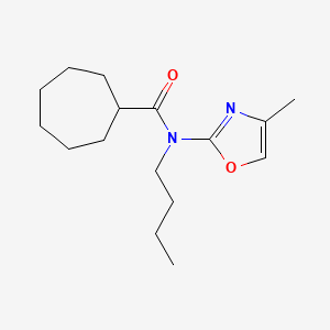 molecular formula C16H26N2O2 B12902508 N-Butyl-N-(4-methyl-1,3-oxazol-2-yl)cycloheptanecarboxamide CAS No. 57067-81-9