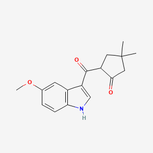 molecular formula C17H19NO3 B12902590 Cyclopentanone, 2-[(5-methoxy-1H-indol-3-yl)carbonyl]-4,4-dimethyl- CAS No. 61579-88-2