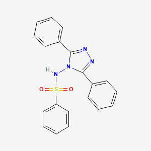 molecular formula C20H16N4O2S B12902604 N-(3,5-Diphenyl-4H-1,2,4-triazol-4-yl)benzenesulfonamide CAS No. 65183-14-4
