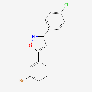 molecular formula C15H9BrClNO B12902694 Isoxazole, 5-(3-bromophenyl)-3-(4-chlorophenyl)- CAS No. 651021-67-9