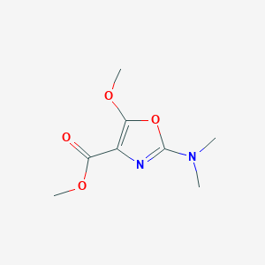 molecular formula C8H12N2O4 B12902757 Methyl 2-(dimethylamino)-5-methoxy-1,3-oxazole-4-carboxylate CAS No. 918826-86-5