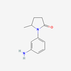 molecular formula C11H14N2O B1290280 1-(3-Aminophenyl)-5-methylpyrrolidin-2-one CAS No. 1033693-04-7