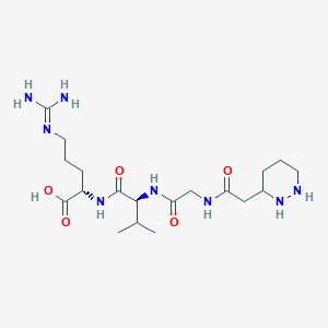 molecular formula C19H36N8O5 B12902805 N-[(Hexahydro-3-pyridazinyl)acetyl]glycyl-L-valyl-L-arginine CAS No. 651356-13-7