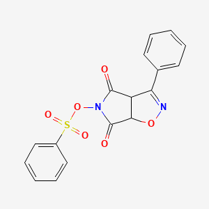 molecular formula C17H12N2O6S B12902810 3-Phenyl-5-[(phenylsulfonyl)oxy]-3ah-pyrrolo[3,4-d][1,2]oxazole-4,6(5h,6ah)-dione CAS No. 35053-67-9