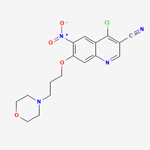 molecular formula C17H17ClN4O4 B12902831 4-Chloro-7-[3-(morpholin-4-yl)propoxy]-6-nitroquinoline-3-carbonitrile CAS No. 919482-04-5